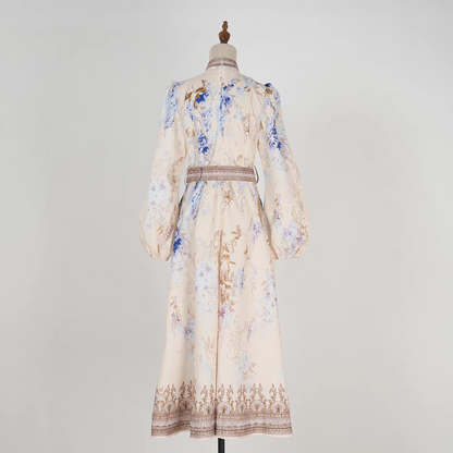 Printed Long Sleeve Cotton Dress