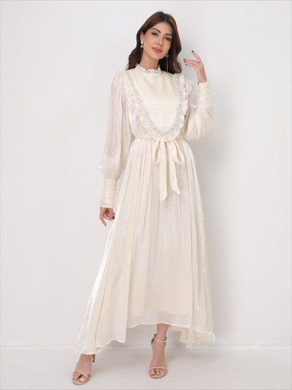 Vintage Lace Panel Embroidery Dress