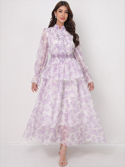 O Neck Summer Embroidery Prints Dress