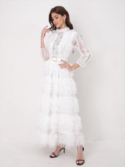 Elegant Sequin-Beaded Tulle Dress