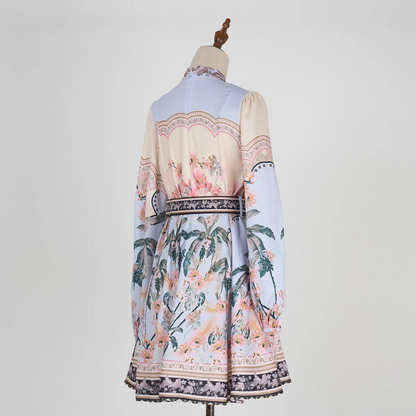 Vintage Heavy-Duty Buttons Short Dress