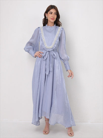 Vintage Lace Panel Embroidery Dress