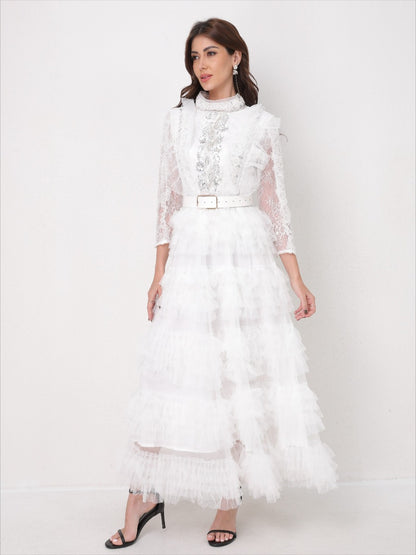 Elegant Sequin-Beaded Tulle Dress