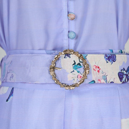 Lantern Sleeve Printed Purple Sets