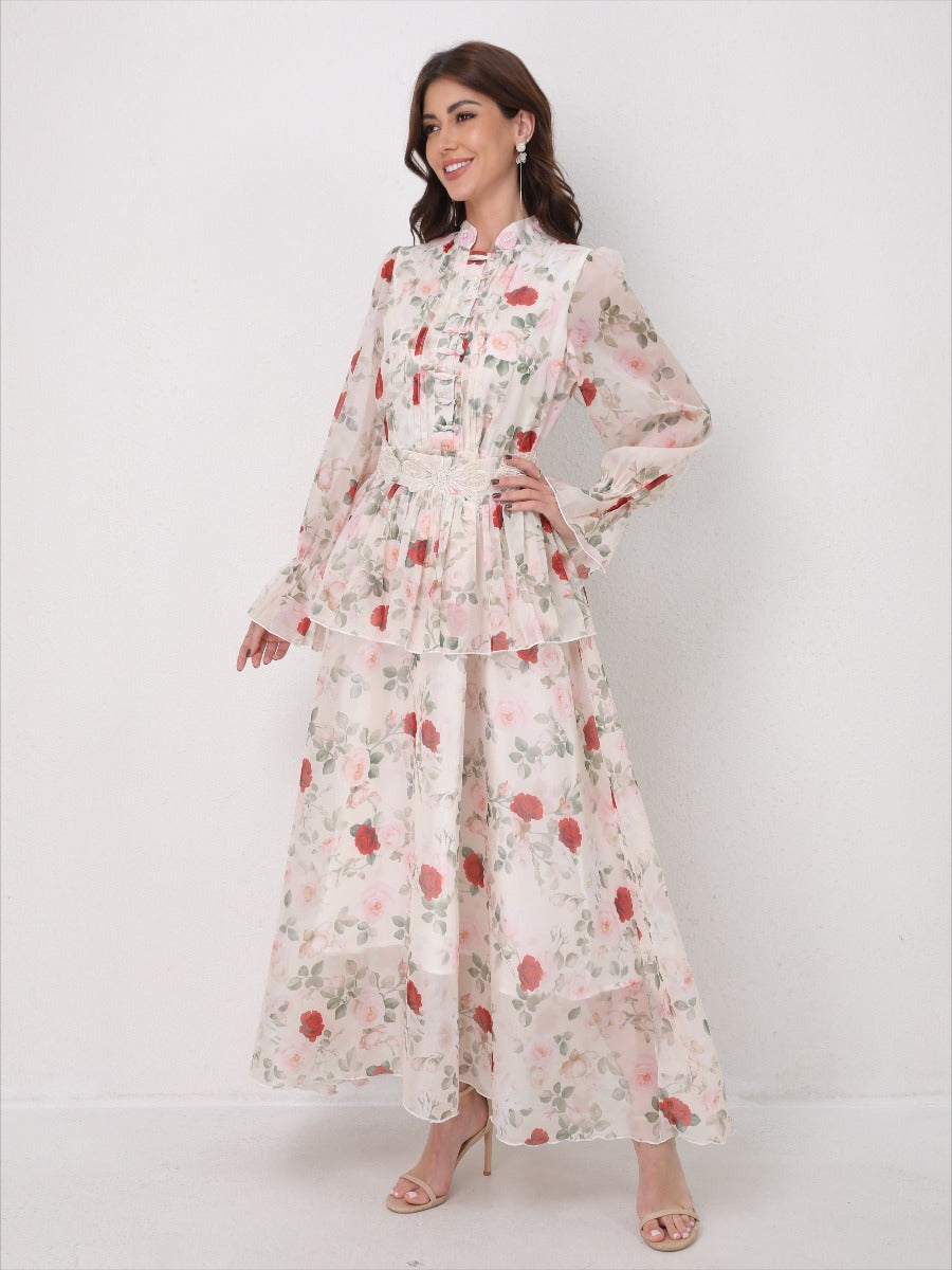 O Neck Summer Embroidery Prints Dress