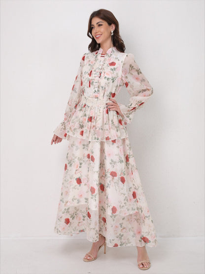 O Neck Summer Embroidery Prints Dress