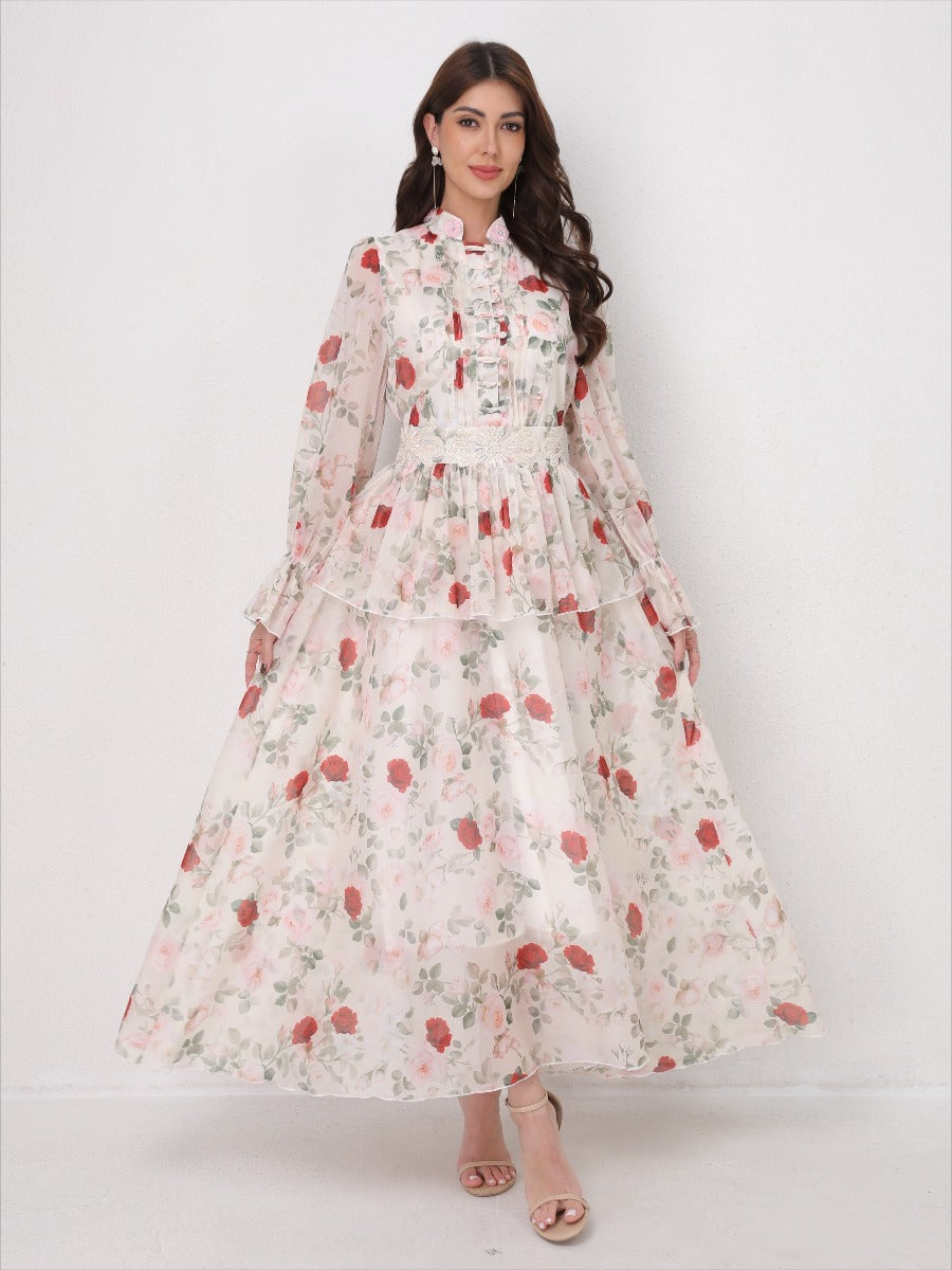 O Neck Summer Embroidery Prints Dress