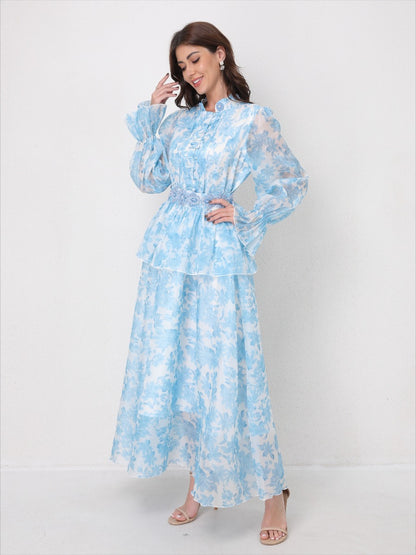 O Neck Summer Embroidery Prints Dress