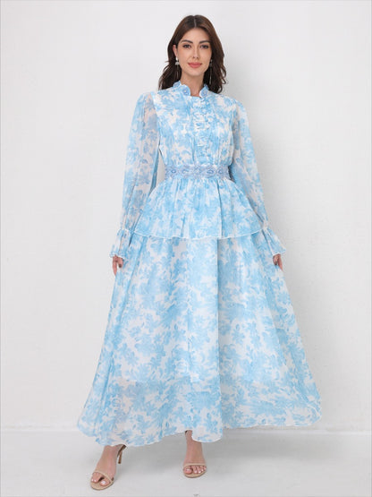 O Neck Summer Embroidery Prints Dress