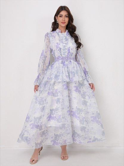 O Neck Summer Embroidery Prints Dress